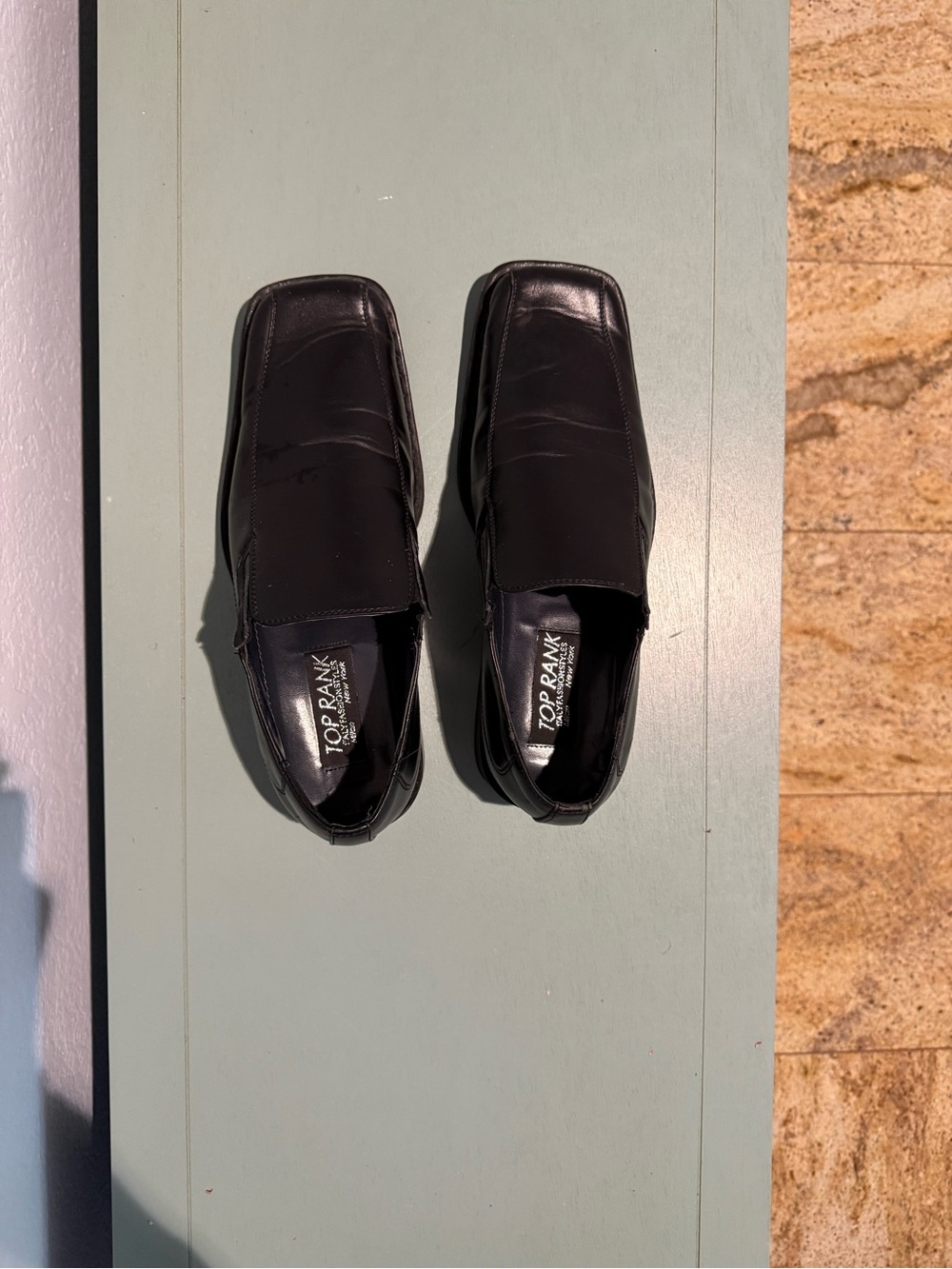 Alfani Black Slip-On Square Toe Loafers for Men